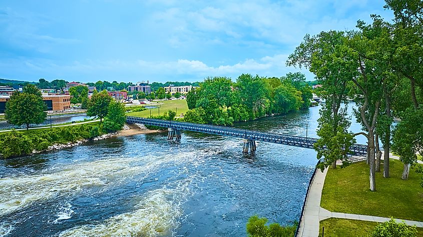 St. Joseph River in Mishawaka, Indiana.