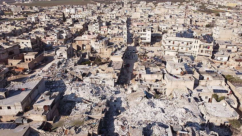 Drone photos of an earthquake in Syria and Turkey in 2023.