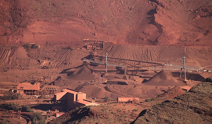 Mount Tom Price Iron Ore mine aerial view