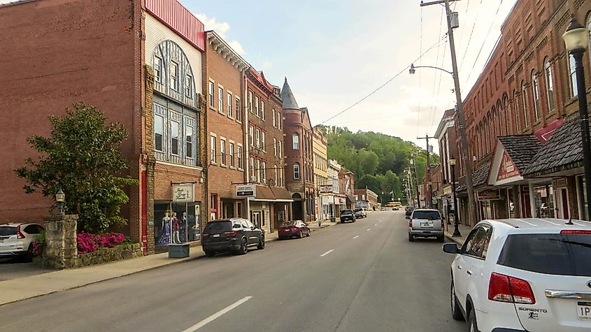 Main Street in Weston, West Virginia.