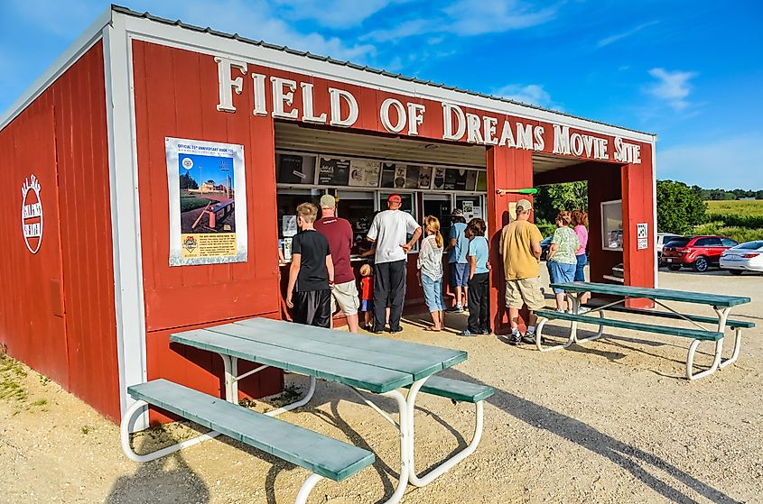 The Field of Dreams is a baseball field and pop-culture tourist attraction built originally for the movie of the same name. Editorial credit: Sandra Foyt / Shutterstock.com