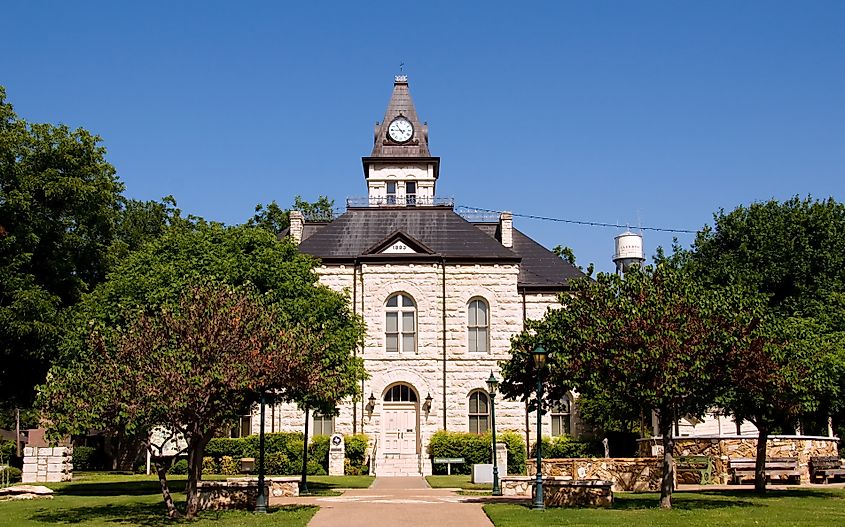 Somervell County Courthouse in Glen Rose, Texas.