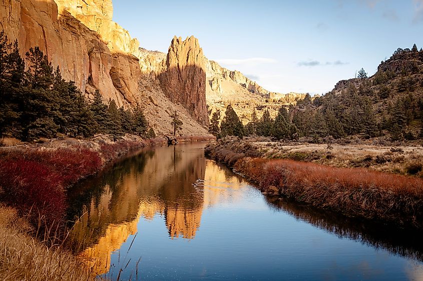 Smith Rock State Park, located in central Oregon's High Desert near Redmond and Terrebonne