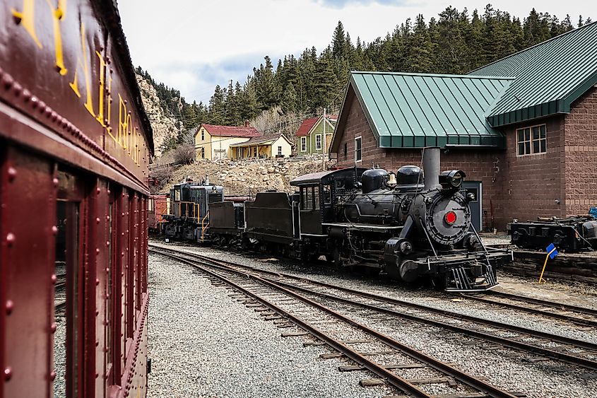 Steam locomotive of Georgetown loop railroad in Colorado, USA.