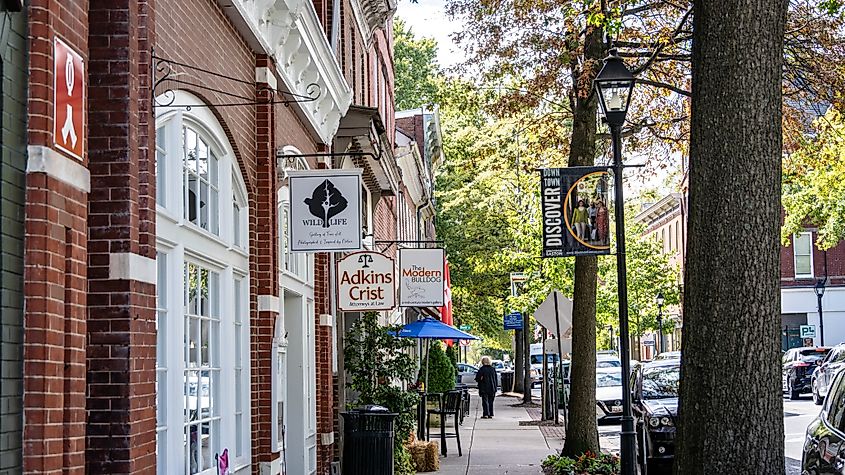 Galleries in downtown Easton, Maryland.