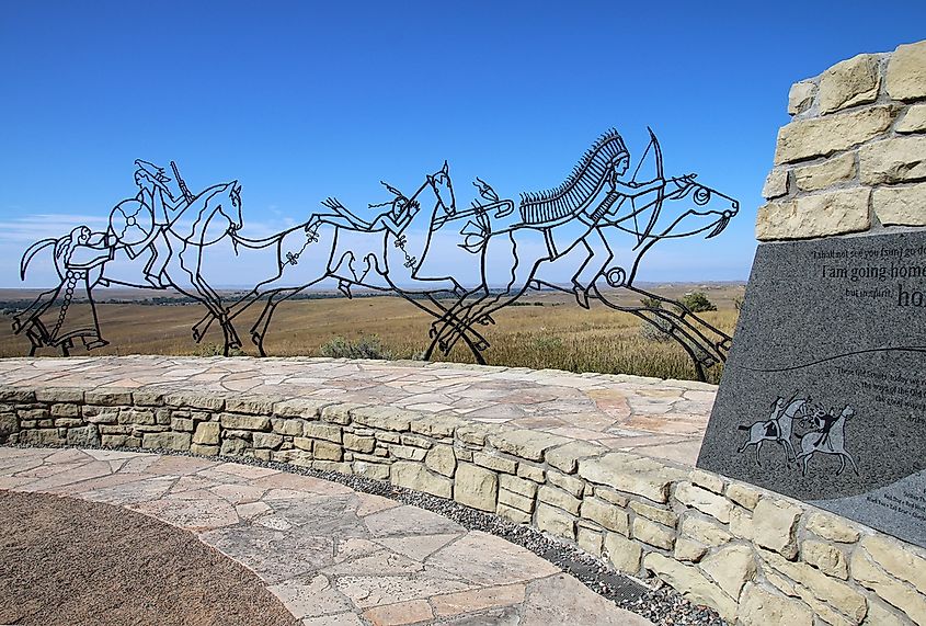 Monuments on site of the Little Bighorn Battlefield National Monument.