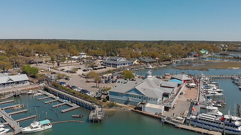 Panoramic aerial view of Georgetown, South Carolina