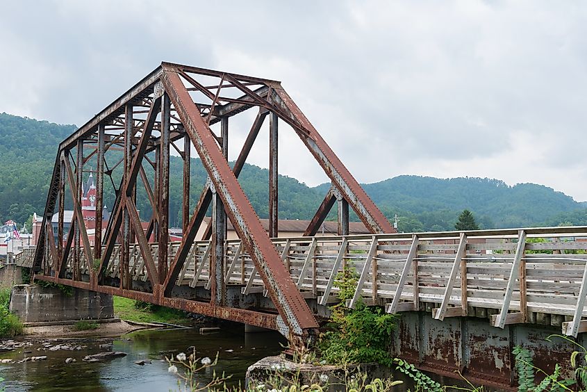 Old railroad bridge converted for pedestrian use, Parsons, West Virginia