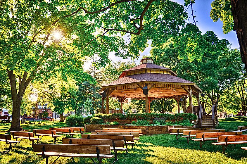 Franklin Else Bandstand in Commons Park, Downtown Lake Mills, Wisconsin