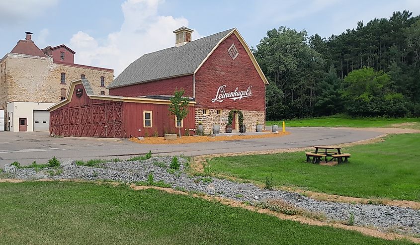 Photos of the Leinenkugels Brewery during a facility ground tour in Chippewa Falls, Wisconsin.