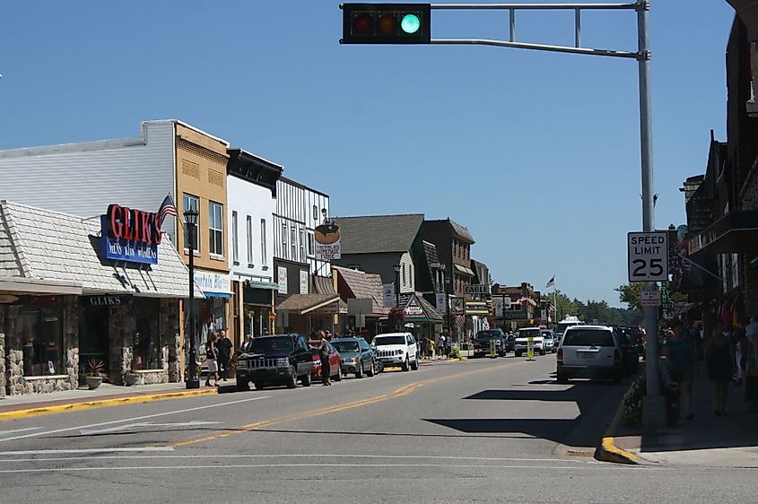 Downtown Eagle River, Wisconsin.