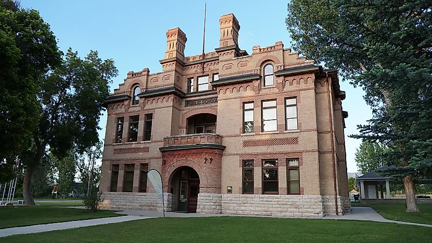 A historical school building in Spring City, Utah