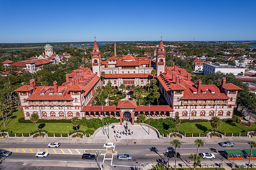 Beautiful aerial view of the St. Augustine, the oldest town in USA.