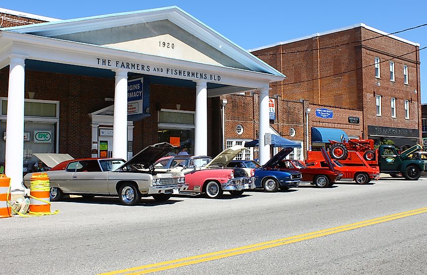 A vintage car show in Mathews, Virginia.