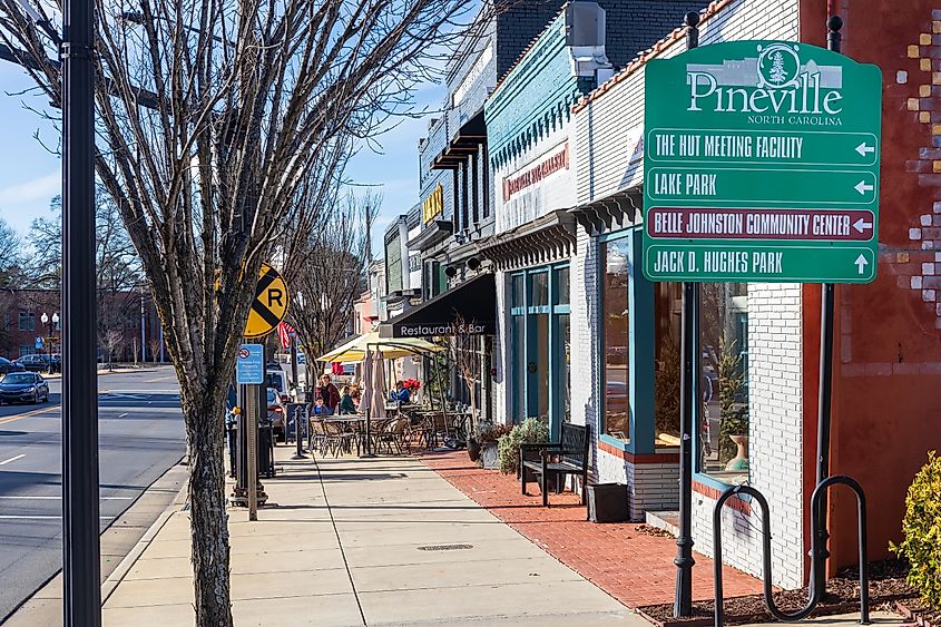 Main Street in Pineville, North Carolina