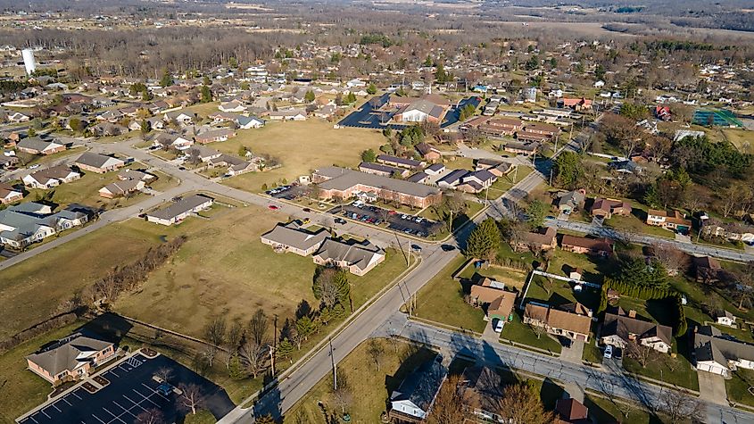 An aerial view of Bellbrook, Ohio