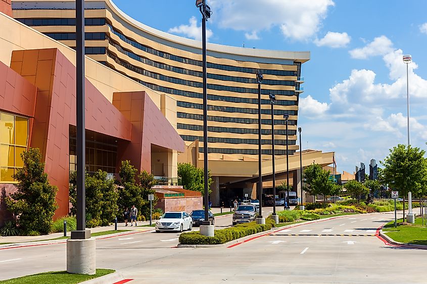 View of the entrance to the Choctaw Casino & Resort in Durant, Oklahoma.