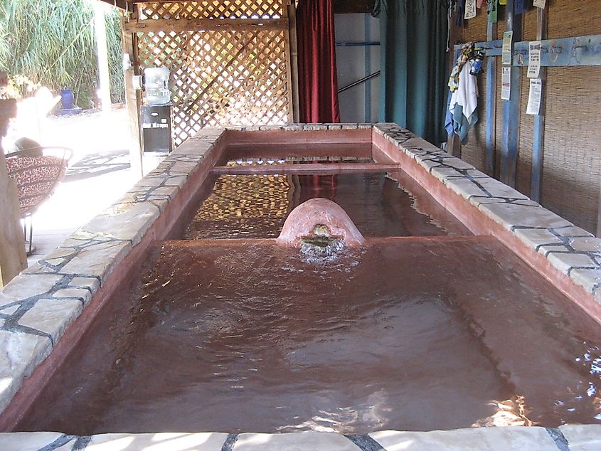 Developed hot springs soaking pool.