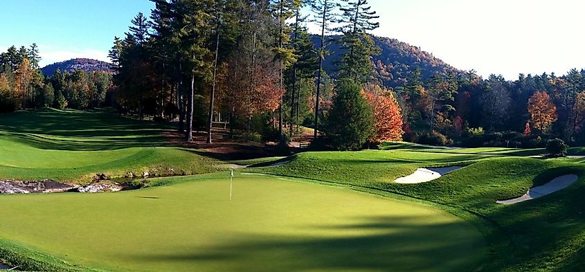 Panoramic view of the Wade Hampton Golf Club