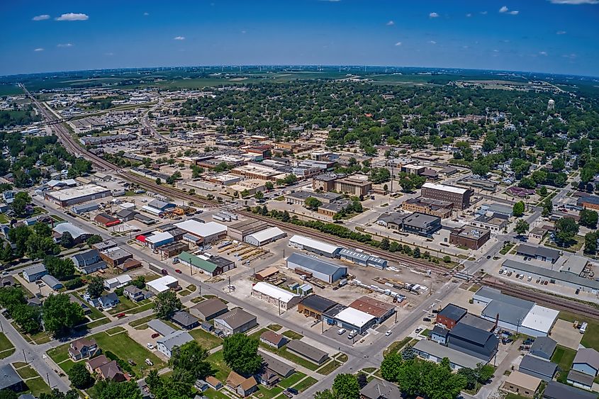 Aerial View of Carroll, Iowa, during Summer.