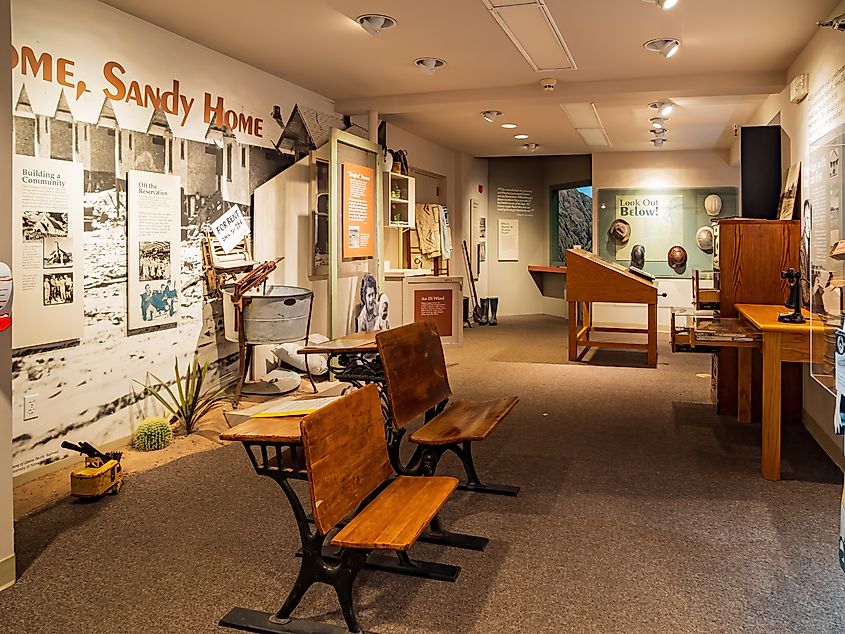 Interior of the Boulder City-Hoover Dam Museum in Nevada.