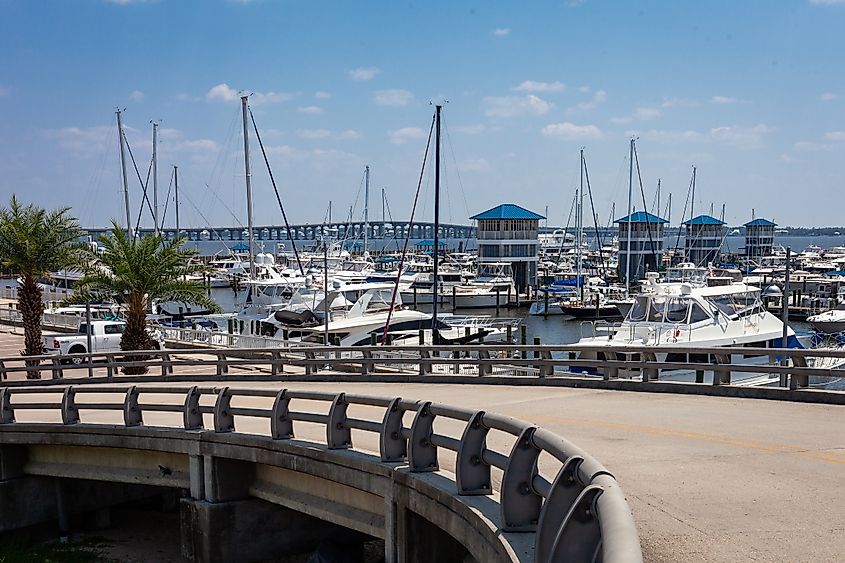 The marina at Bay St. Louis, Mississippi.