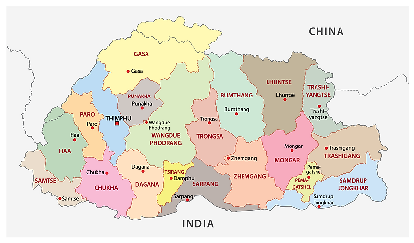 Bhutan Map With Km Bhutan Maps & Facts - World Atlas