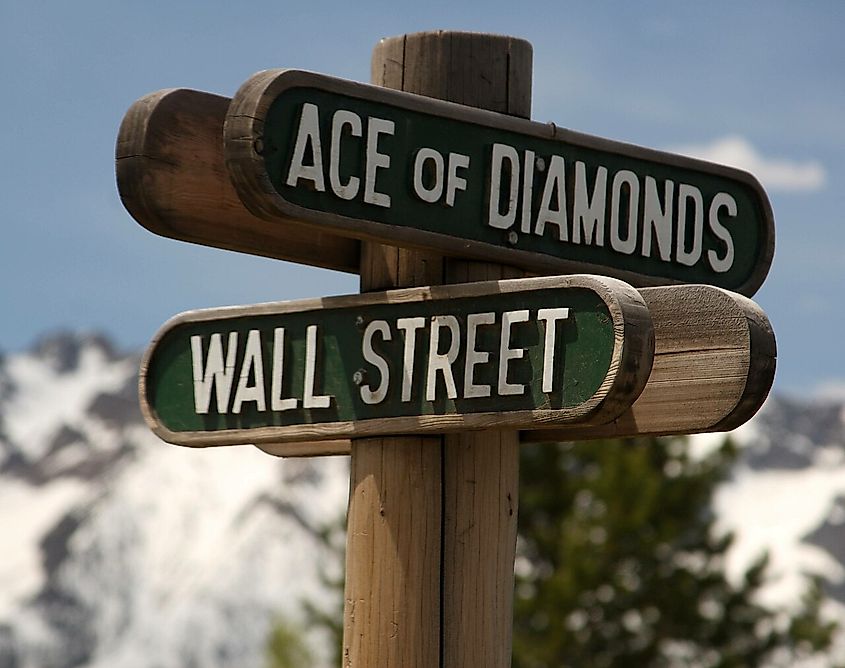 Street signs in Stanley, Idaho.