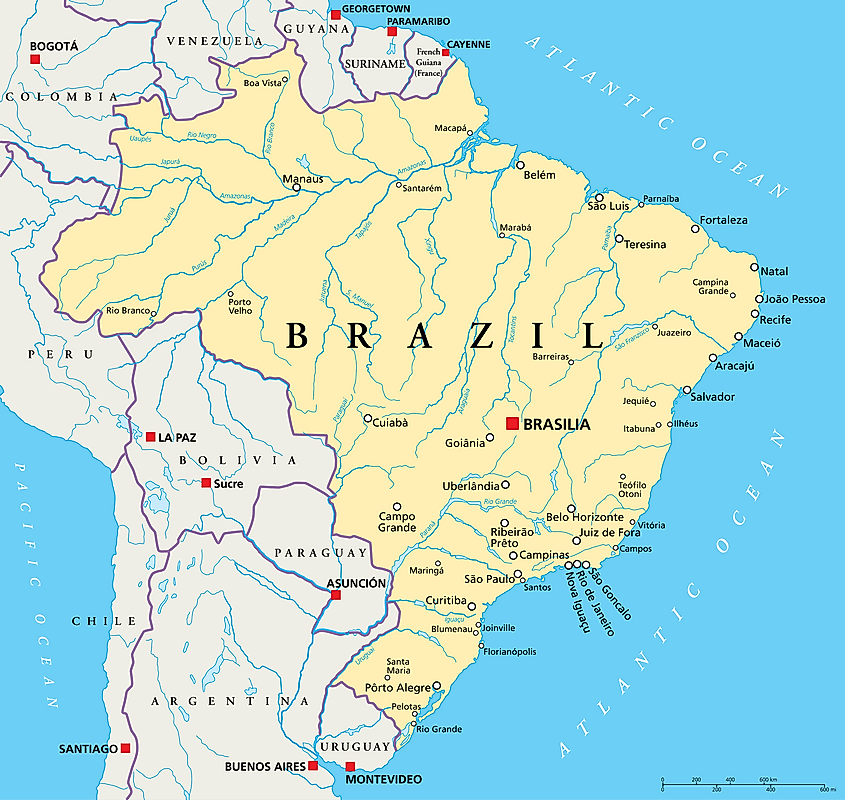 Brazil Border Map