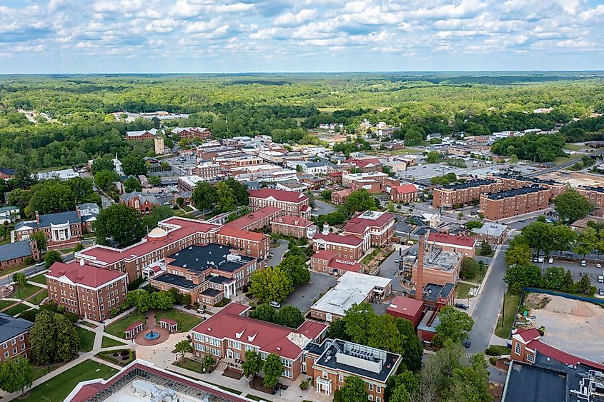 Longwood University Campus in Farmville, Virginia.