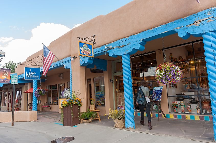 Local businesses in downtown Taos, New Mexico