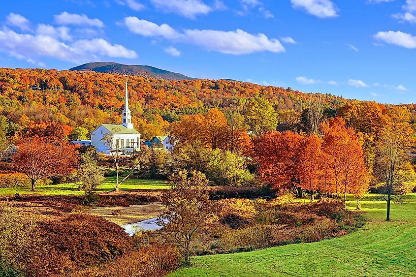 Autumn foliage in Stowe, Vermont.