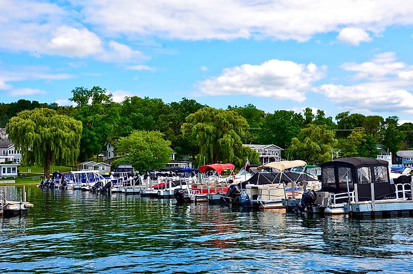 The harbor on Keuka Lake in Penn Yan, New York.