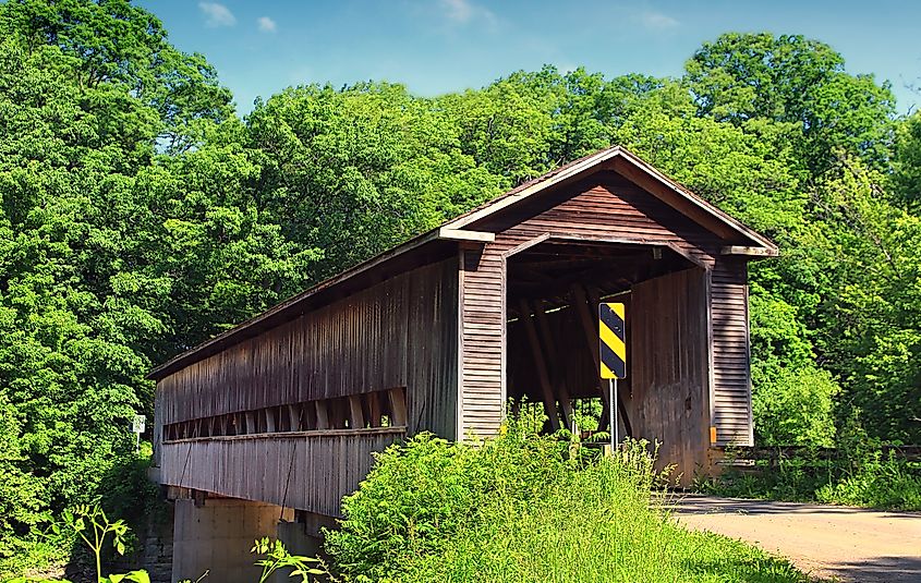 Middle Road Covered Bridge in Conneaut, Ohio.