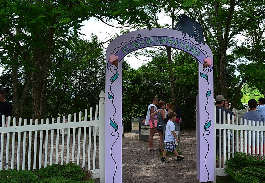 The Flavor Graveyard at Ben and Jerry's Ice Cream factory and Visitor Center.