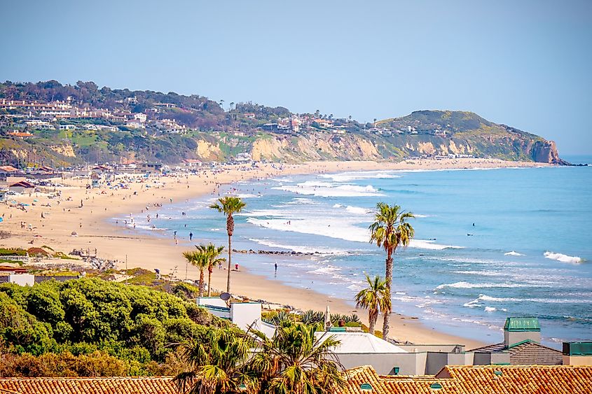 Exclusive mansions at Malibu beach at the Pacific Coast Highway 