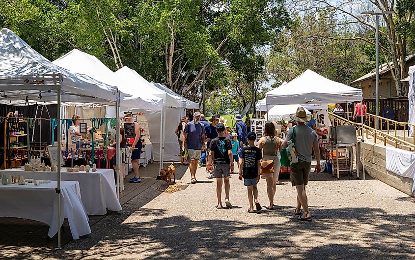 Eumundi Markets in Eumundi, Queensland.