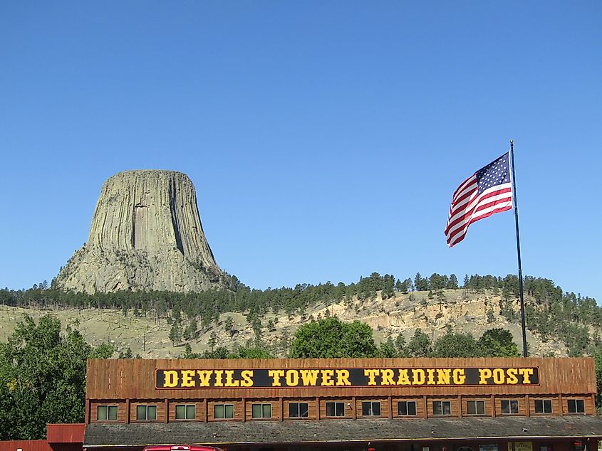 The Devil's Tower in Sundance, Wyoming.