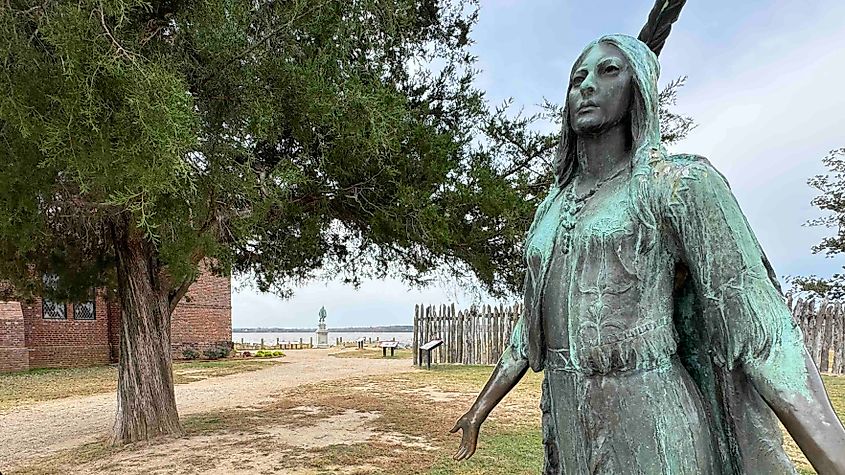 Pochohantas Statue at Historic Jamestowne - Photo by Bryan Dearsley.