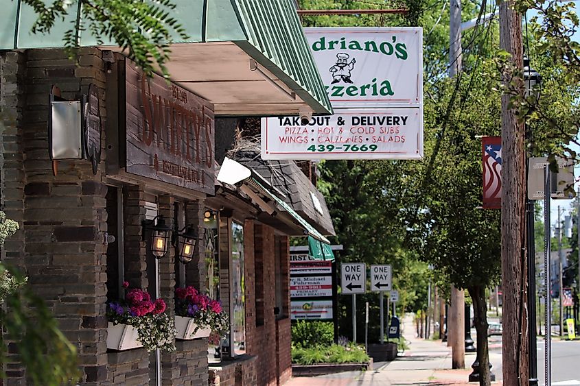 A pizzeria on Delaware Avenue in the Delmar hamlet of Bethlehem, New York