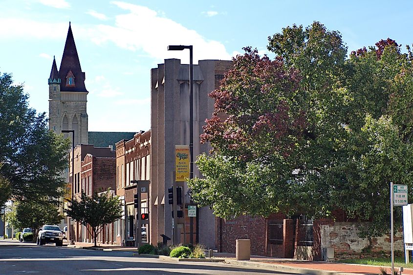 Historic buildings in downtown Paducah, Kentucky, US.