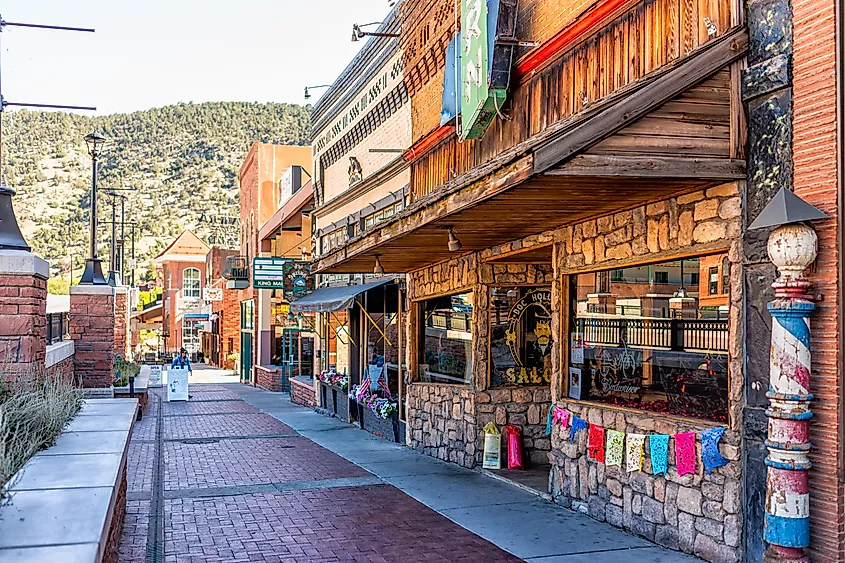 Historic buildings lining a street in Glenwood Springs, Colorado. Image credit Kristi Blokhin via Shutterstock