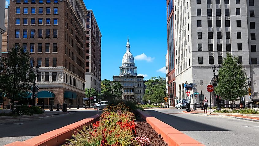 The Michigan State Capitol in East Lansing, Michigan. Editorial credit: SNEHIT PHOTO / Shutterstock.com