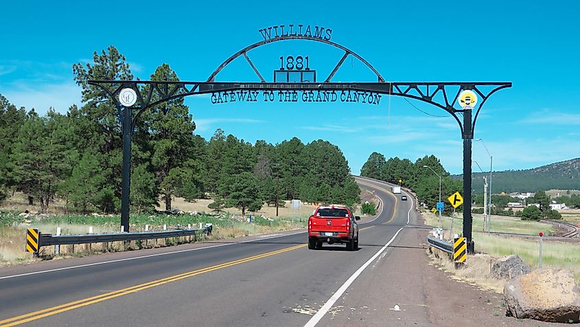 The gateway to the Grand Canyon of Williams, Arizona.