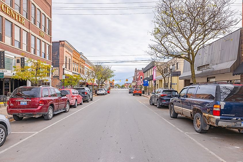The old business district on 2nd Avenue in Alpena, Michigan