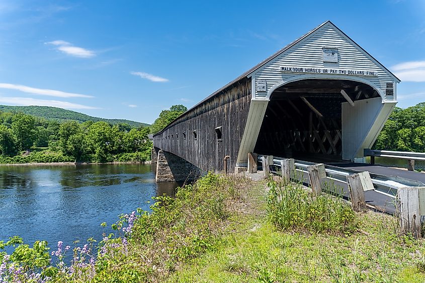 The Cornish-Windsor Covered Bridge along the Connecticut River Byway in New Hampshire.