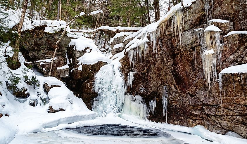 Franconia Notch State Park during the winter 