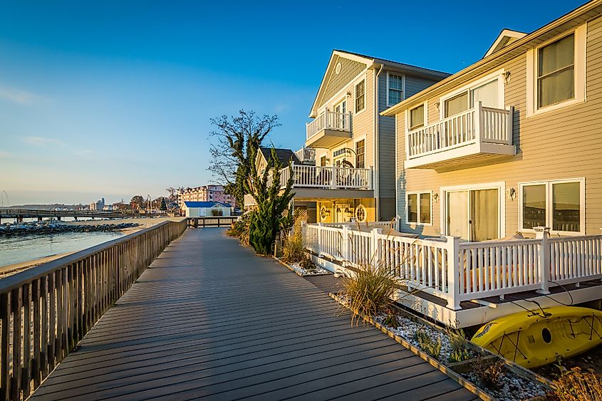 Waterfront homes in North Beach, Maryland.