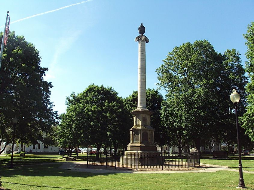 Civil War Memorial in Adrian, Michigan.