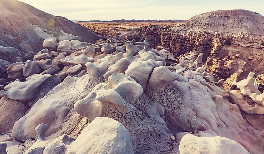 Unusual formations in Fantasy Canyon in the Utah desert.